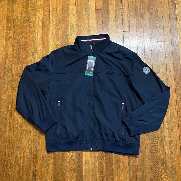 Tommy Hilfiger Men's Bomber Jacket - Navy - Picture 1 of 9